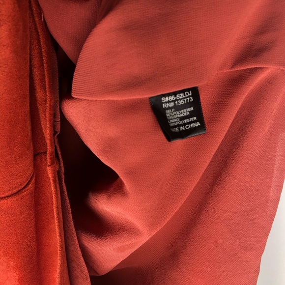 Olivaceous Womens Faux Suede Mini Dress Size Large Orange Brown Cowgirl - Picture 3 of 7